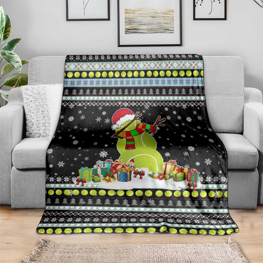 Tennis Snowman Christmas Blanket Xmas Holiday Patterns - Wonder Print Shop