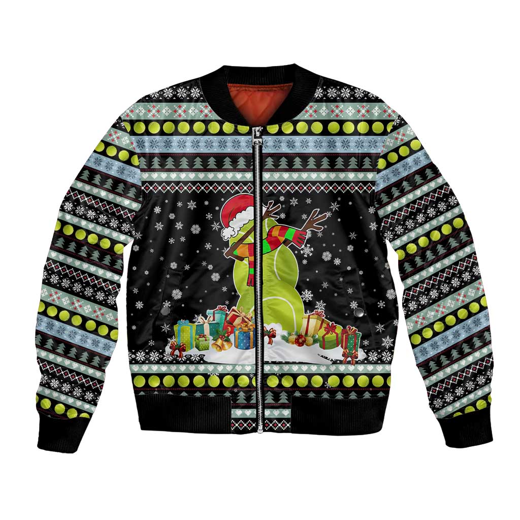 Tennis Snowman Christmas Bomber Jacket Xmas Holiday Patterns - Wonder Print Shop
