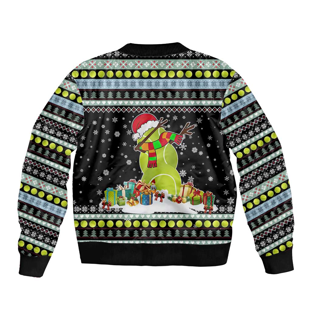 Tennis Snowman Christmas Bomber Jacket Xmas Holiday Patterns - Wonder Print Shop