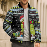Tennis Snowman Christmas Bomber Puffer Jacket Xmas Holiday Patterns - Wonder Print Shop