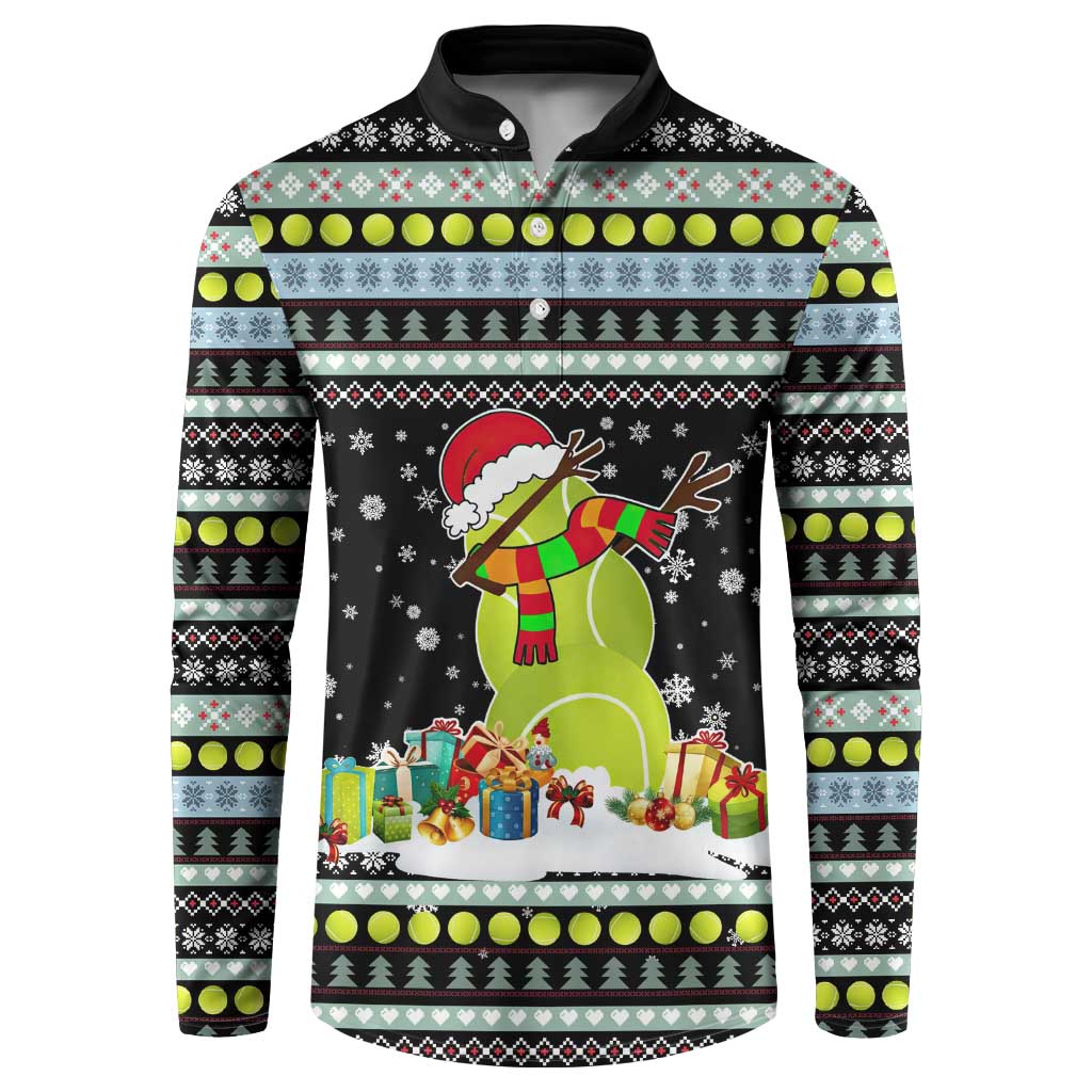 Tennis Snowman Christmas Button Sweatshirt Xmas Holiday Patterns - Wonder Print Shop