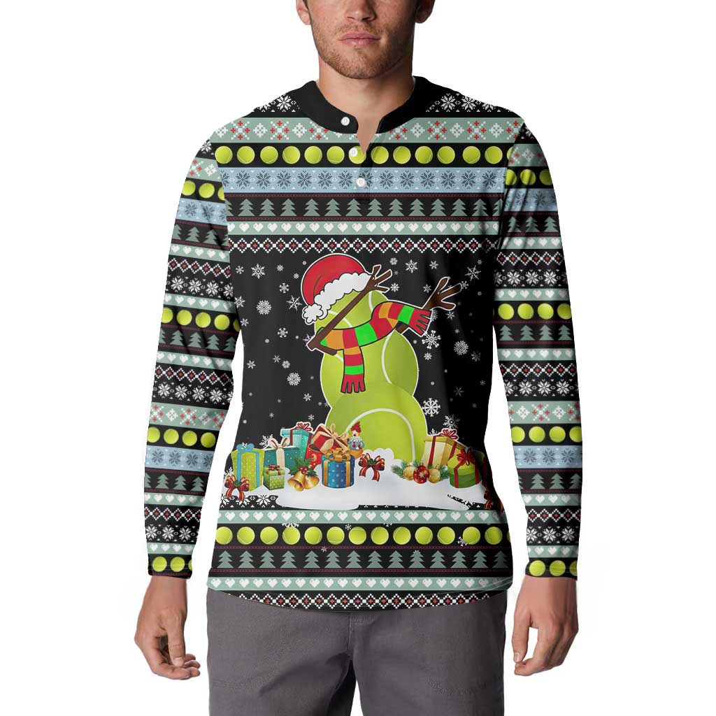 Tennis Snowman Christmas Button Sweatshirt Xmas Holiday Patterns - Wonder Print Shop