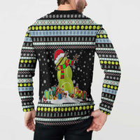 Tennis Snowman Christmas Button Sweatshirt Xmas Holiday Patterns - Wonder Print Shop