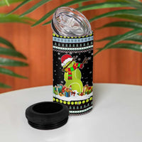 Tennis Snowman Christmas 4 in 1 Can Cooler Tumbler Xmas Holiday Patterns - Wonder Print Shop