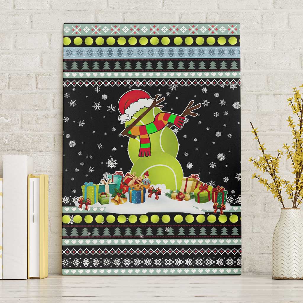 Tennis Snowman Christmas Canvas Wall Art Xmas Holiday Patterns - Wonder Print Shop