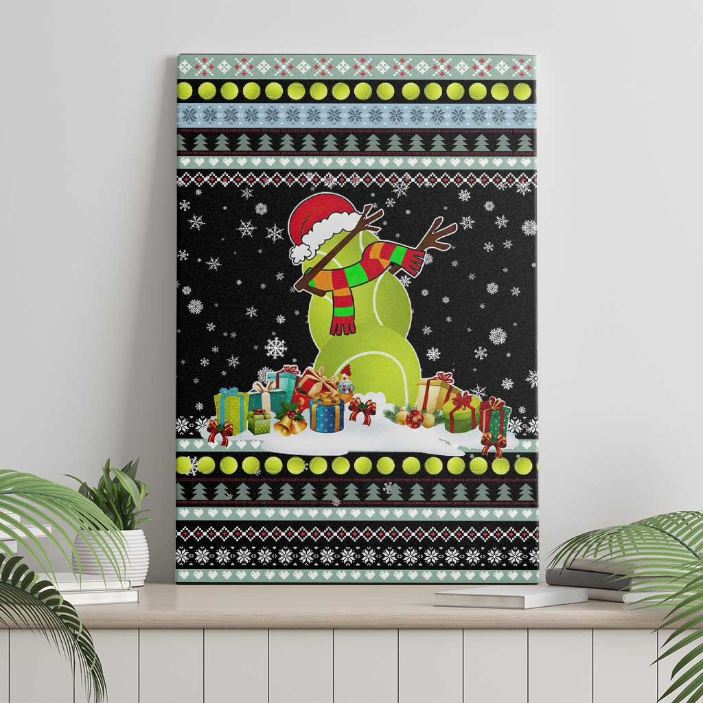 Tennis Snowman Christmas Canvas Wall Art Xmas Holiday Patterns - Wonder Print Shop