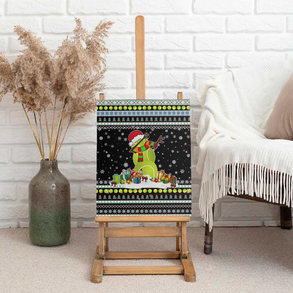 Tennis Snowman Christmas Canvas Wall Art Xmas Holiday Patterns - Wonder Print Shop