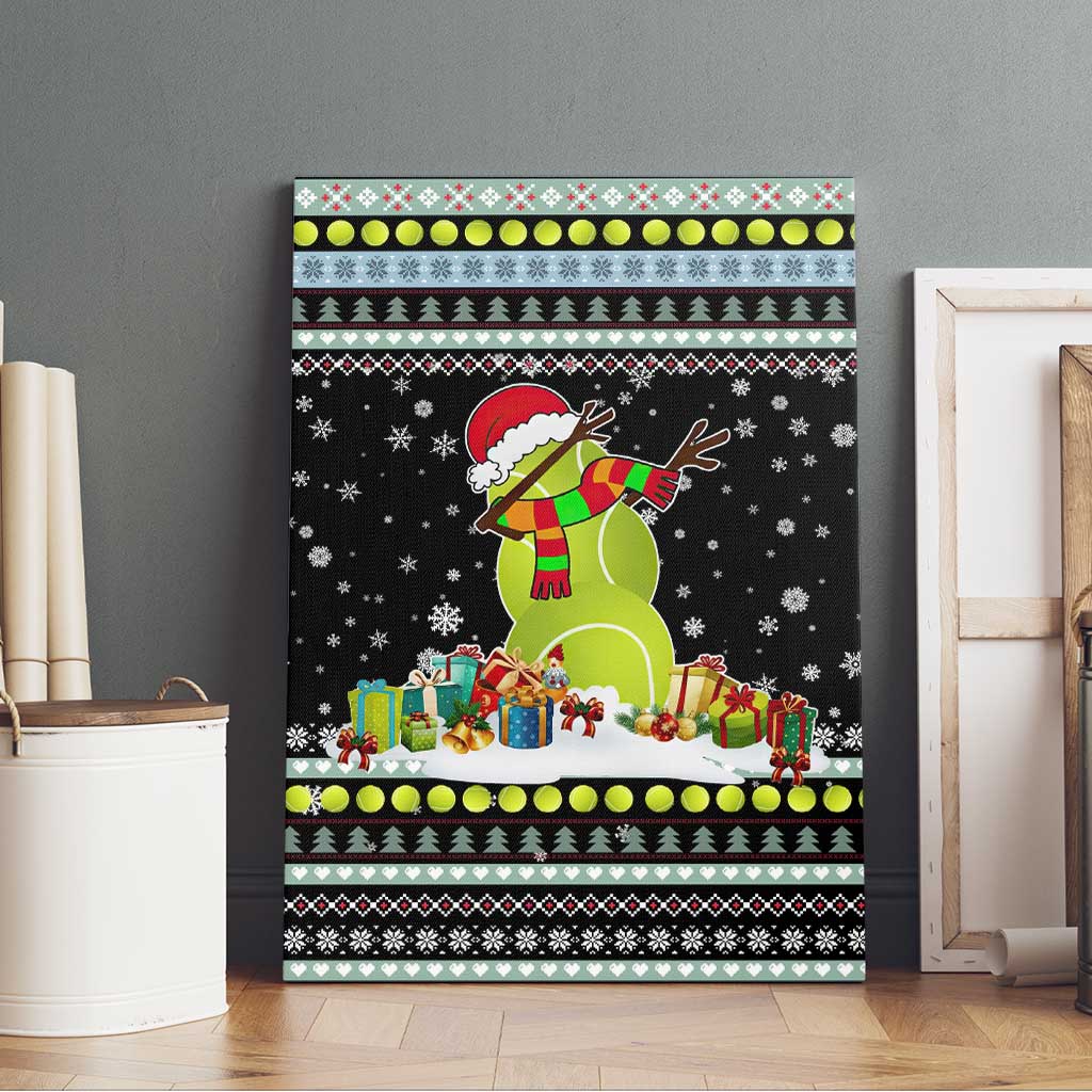 Tennis Snowman Christmas Canvas Wall Art Xmas Holiday Patterns - Wonder Print Shop