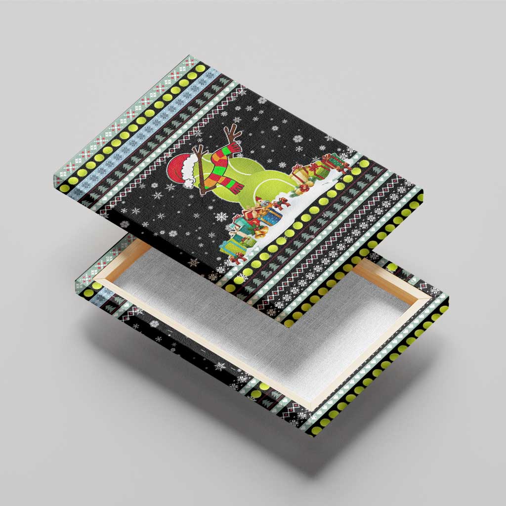 Tennis Snowman Christmas Canvas Wall Art Xmas Holiday Patterns - Wonder Print Shop