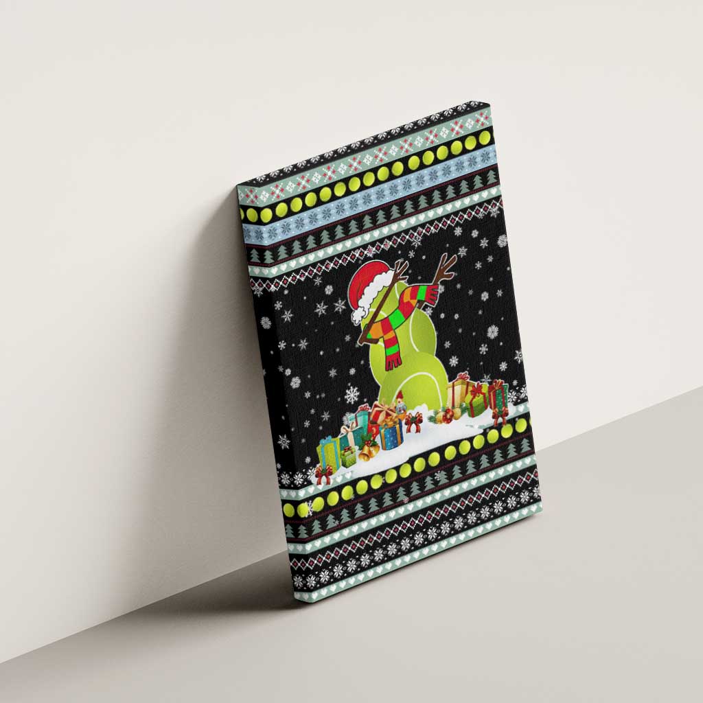 Tennis Snowman Christmas Canvas Wall Art Xmas Holiday Patterns - Wonder Print Shop
