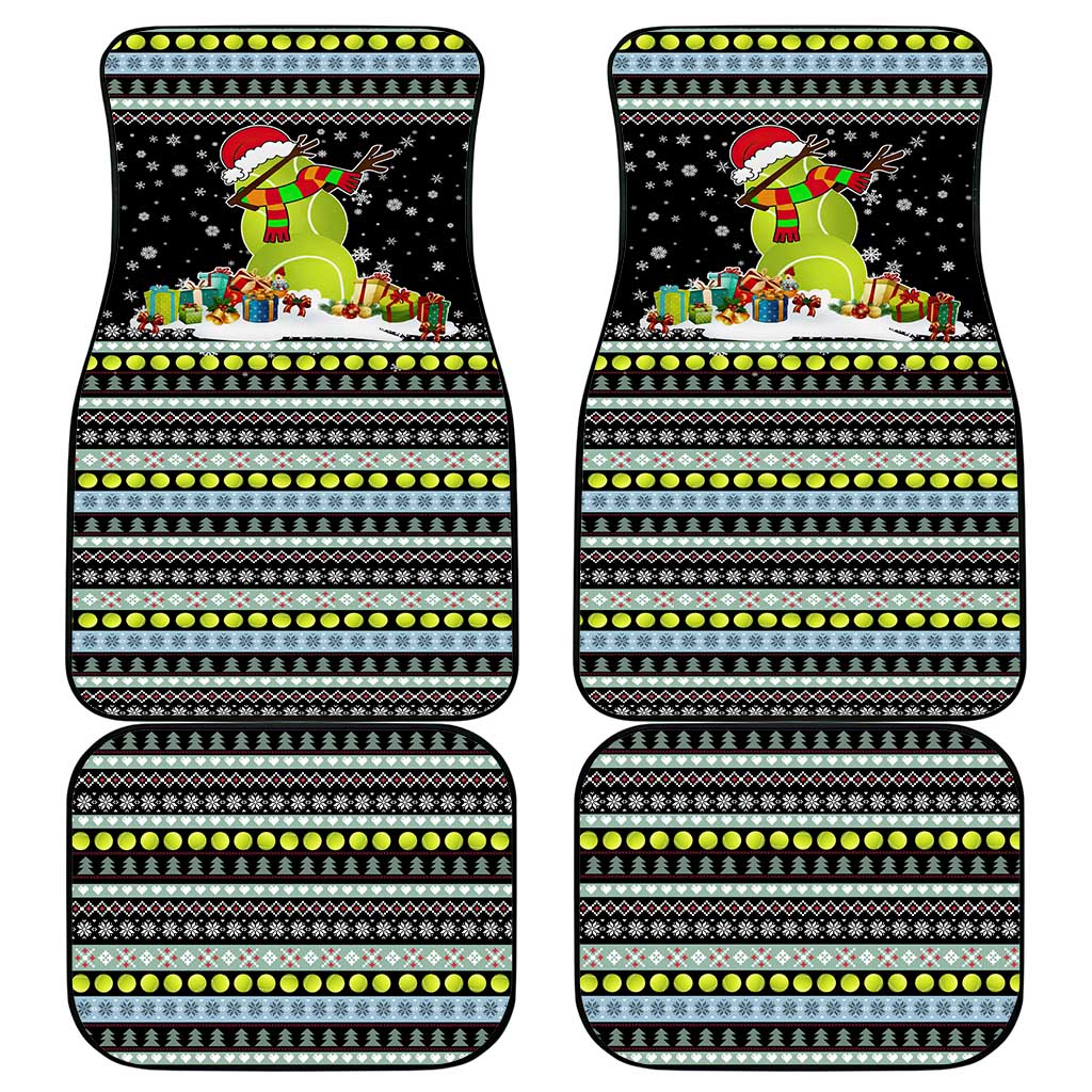 Tennis Snowman Christmas Car Mats Xmas Holiday Patterns - Wonder Print Shop