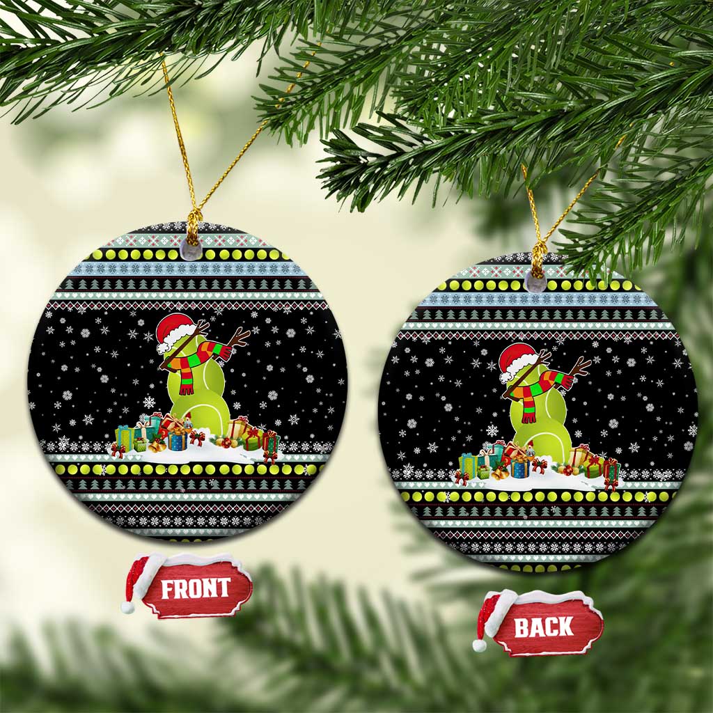 Tennis Snowman Christmas Ceramic Ornament Xmas Holiday Patterns - Wonder Print Shop