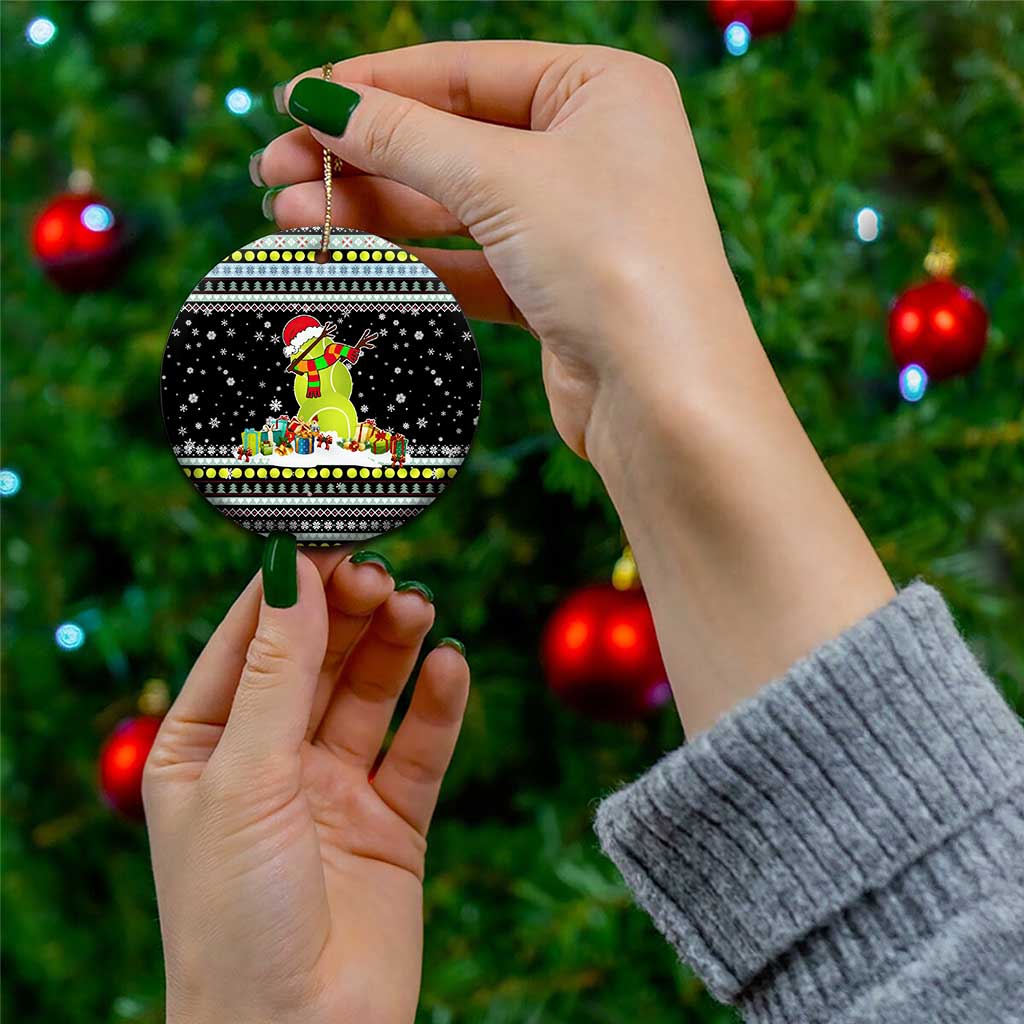 Tennis Snowman Christmas Ceramic Ornament Xmas Holiday Patterns - Wonder Print Shop