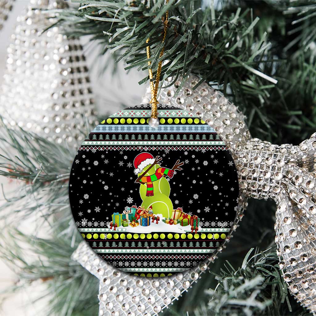 Tennis Snowman Christmas Ceramic Ornament Xmas Holiday Patterns - Wonder Print Shop