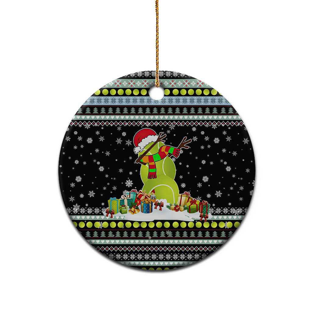 Tennis Snowman Christmas Ceramic Ornament Xmas Holiday Patterns - Wonder Print Shop
