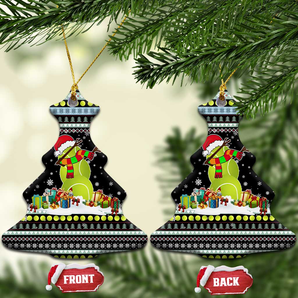 Tennis Snowman Christmas Ceramic Ornament Xmas Holiday Patterns - Wonder Print Shop