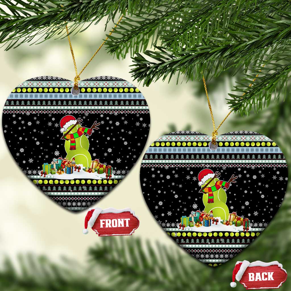 Tennis Snowman Christmas Ceramic Ornament Xmas Holiday Patterns - Wonder Print Shop