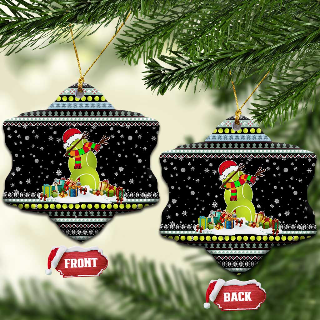 Tennis Snowman Christmas Ceramic Ornament Xmas Holiday Patterns - Wonder Print Shop