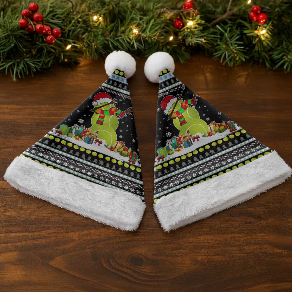 Tennis Snowman Christmas Santa Hat Xmas Holiday Patterns - Wonder Print Shop