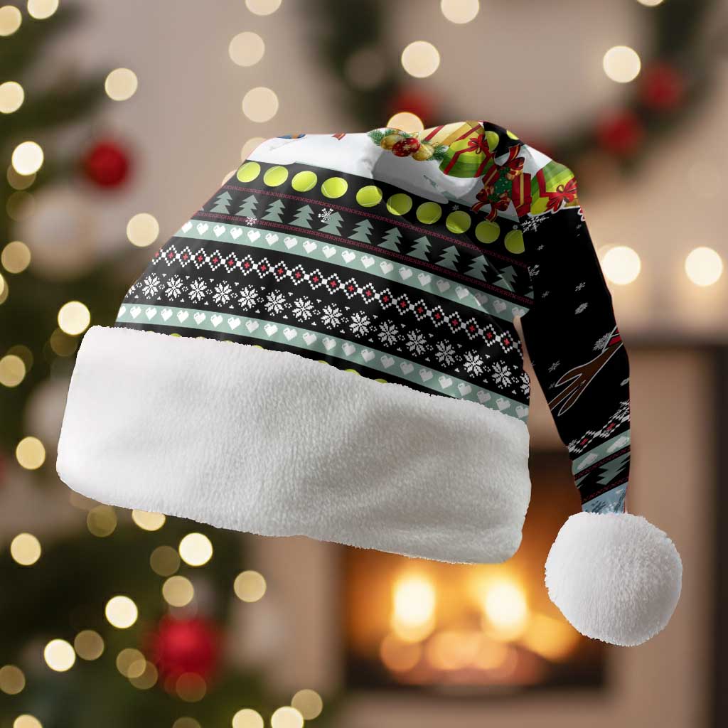 Tennis Snowman Christmas Santa Hat Xmas Holiday Patterns - Wonder Print Shop