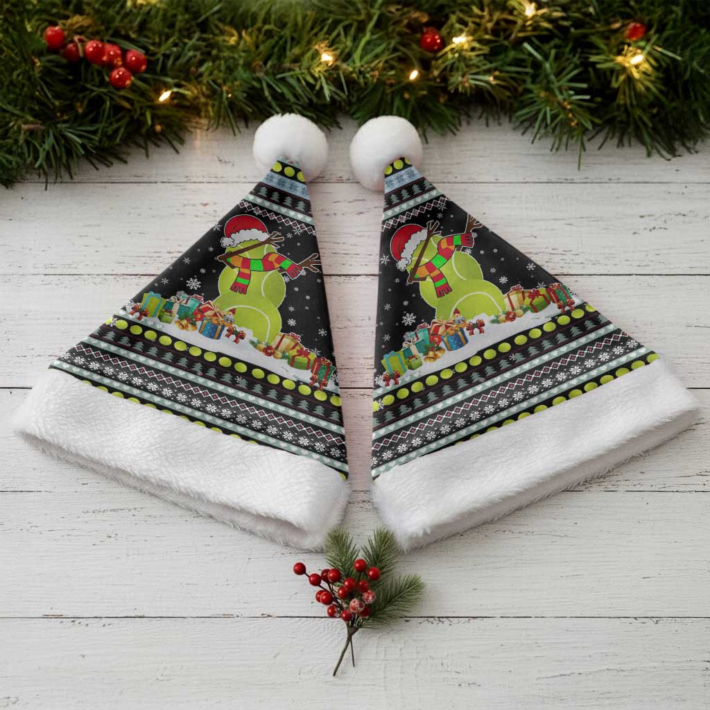 Tennis Snowman Christmas Santa Hat Xmas Holiday Patterns - Wonder Print Shop