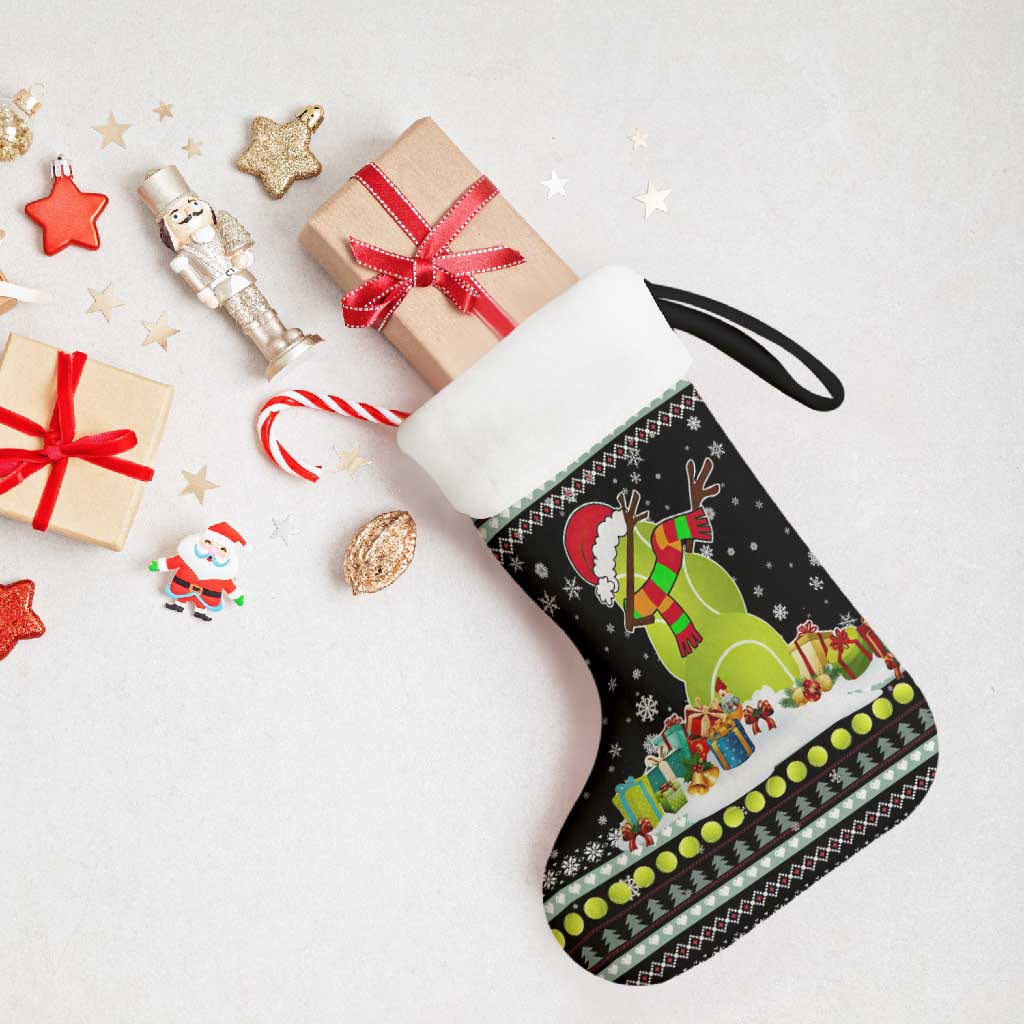 Tennis Snowman Christmas Stocking Xmas Holiday Patterns - Wonder Print Shop