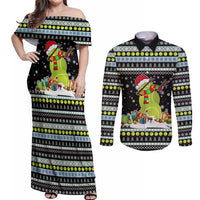 Tennis Snowman Christmas Couples Matching Off Shoulder Maxi Dress and Long Sleeve Button Shirt Xmas Holiday Patterns - Wonder Print Shop