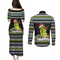 Tennis Snowman Christmas Couples Matching Puletasi and Long Sleeve Button Shirt Xmas Holiday Patterns - Wonder Print Shop