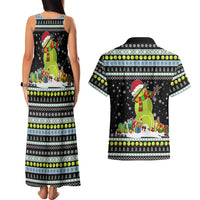 Tennis Snowman Christmas Couples Matching Tank Maxi Dress and Hawaiian Shirt Xmas Holiday Patterns - Wonder Print Shop