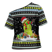 Tennis Snowman Christmas Cross Shoulder Shirt Xmas Holiday Patterns - Wonder Print Shop