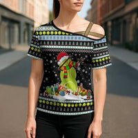 Tennis Snowman Christmas Cross Shoulder Shirt Xmas Holiday Patterns - Wonder Print Shop