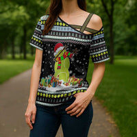 Tennis Snowman Christmas Cross Shoulder Shirt Xmas Holiday Patterns - Wonder Print Shop