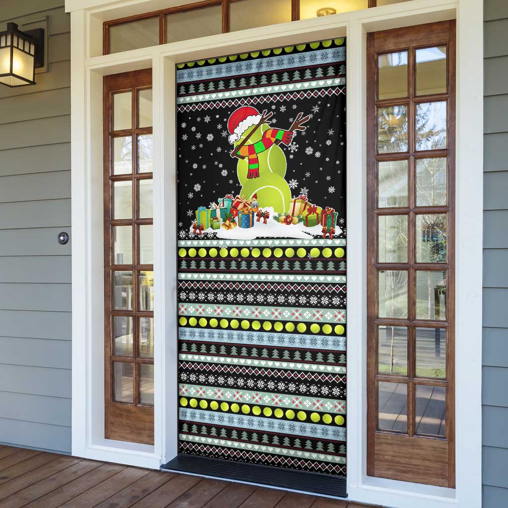 Tennis Snowman Christmas Door Cover Xmas Holiday Patterns - Wonder Print Shop