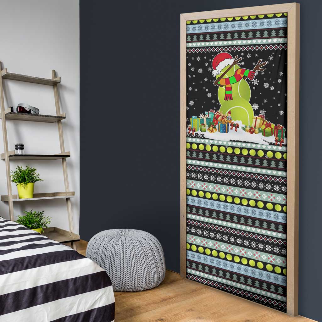 Tennis Snowman Christmas Door Cover Xmas Holiday Patterns - Wonder Print Shop