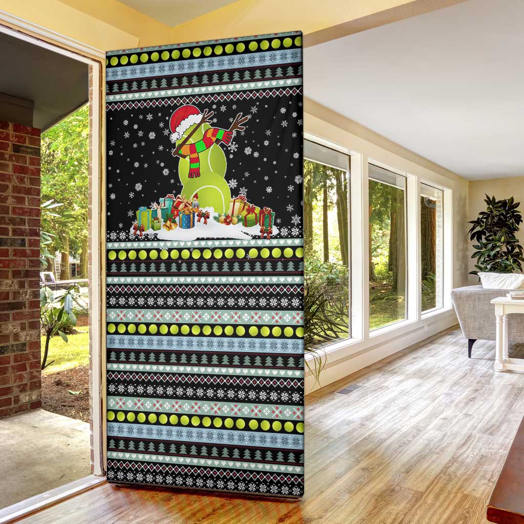 Tennis Snowman Christmas Door Cover Xmas Holiday Patterns - Wonder Print Shop