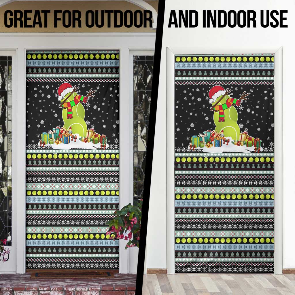 Tennis Snowman Christmas Door Cover Xmas Holiday Patterns - Wonder Print Shop