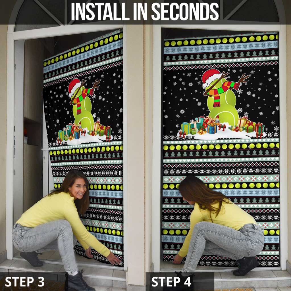 Tennis Snowman Christmas Door Cover Xmas Holiday Patterns - Wonder Print Shop