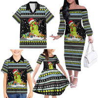 Tennis Snowman Christmas Family Matching Off The Shoulder Long Sleeve Dress and Hawaiian Shirt Xmas Holiday Patterns - Wonder Print Shop