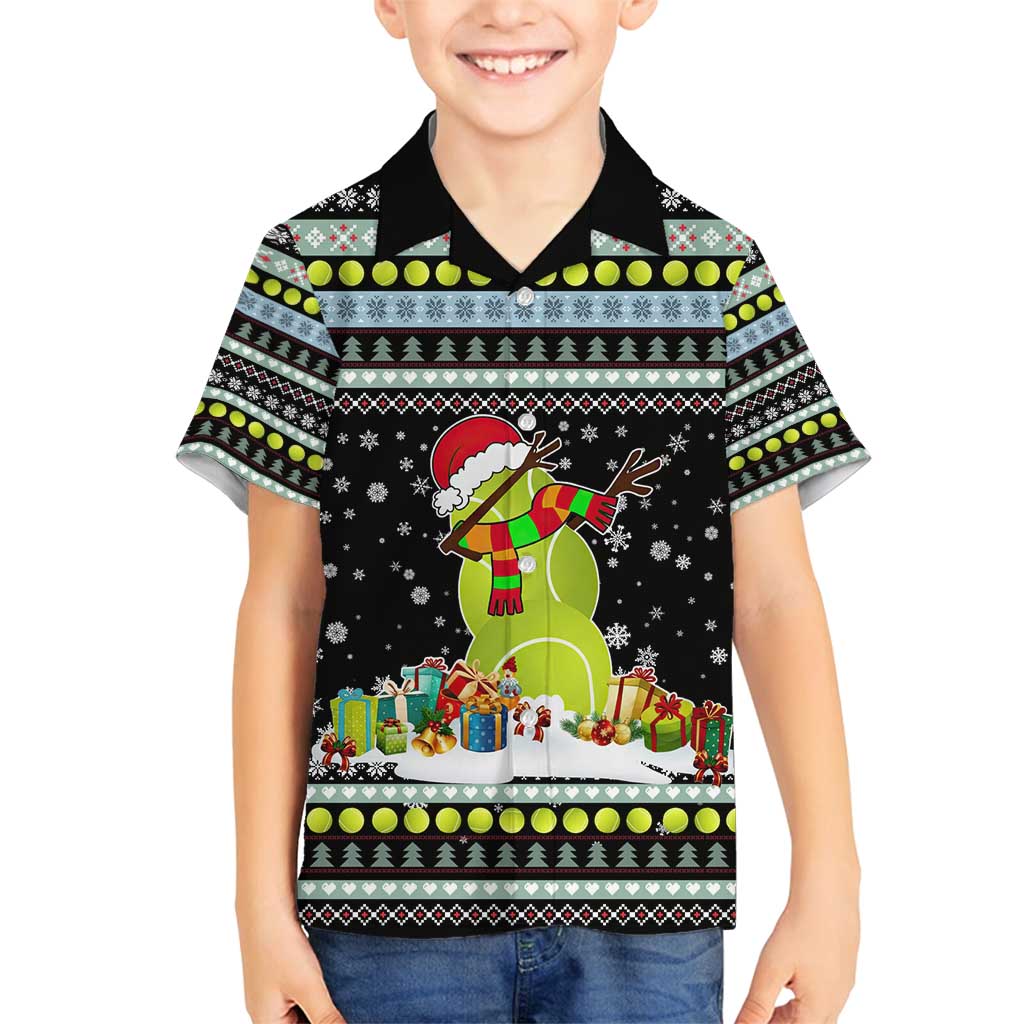 Tennis Snowman Christmas Family Matching Off Shoulder Maxi Dress and Hawaiian Shirt Xmas Holiday Patterns - Wonder Print Shop