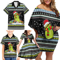Tennis Snowman Christmas Family Matching Off Shoulder Short Dress and Hawaiian Shirt Xmas Holiday Patterns - Wonder Print Shop