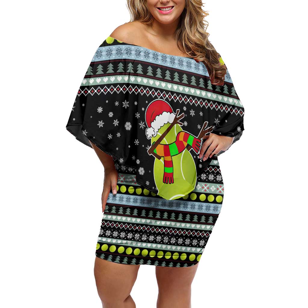 Tennis Snowman Christmas Family Matching Off Shoulder Short Dress and Hawaiian Shirt Xmas Holiday Patterns - Wonder Print Shop