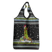 Tennis Snowman Christmas Grocery Bag Xmas Holiday Patterns - undefined