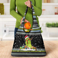 Tennis Snowman Christmas Grocery Bag Xmas Holiday Patterns - undefined