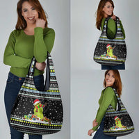Tennis Snowman Christmas Grocery Bag Xmas Holiday Patterns - undefined