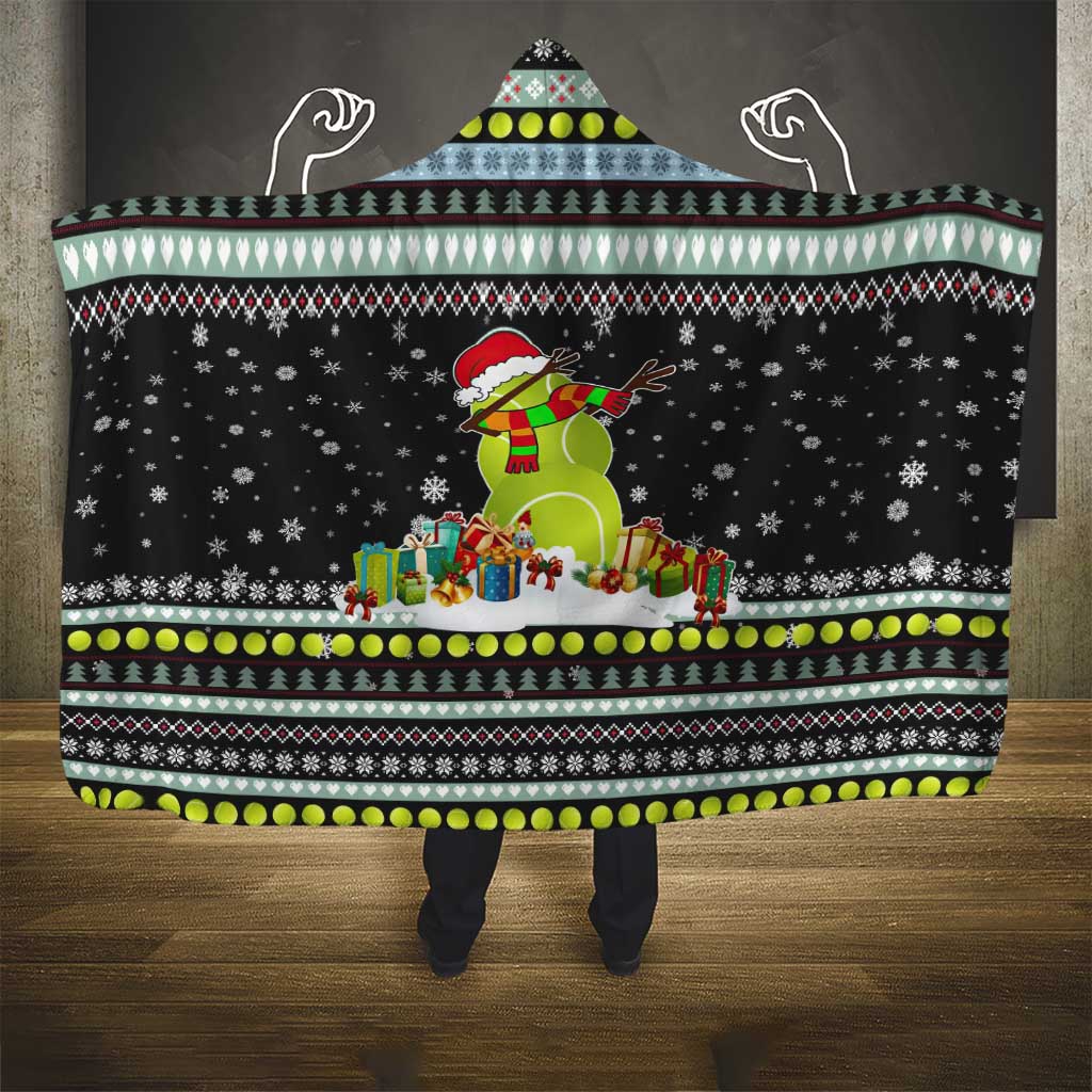 Tennis Snowman Christmas Hooded Blanket Xmas Holiday Patterns - Wonder Print Shop