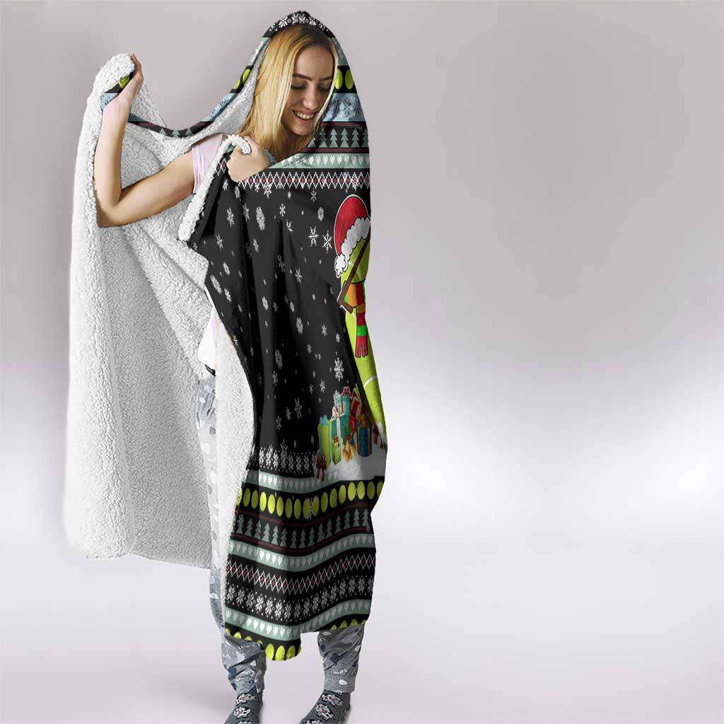 Tennis Snowman Christmas Hooded Blanket Xmas Holiday Patterns - Wonder Print Shop