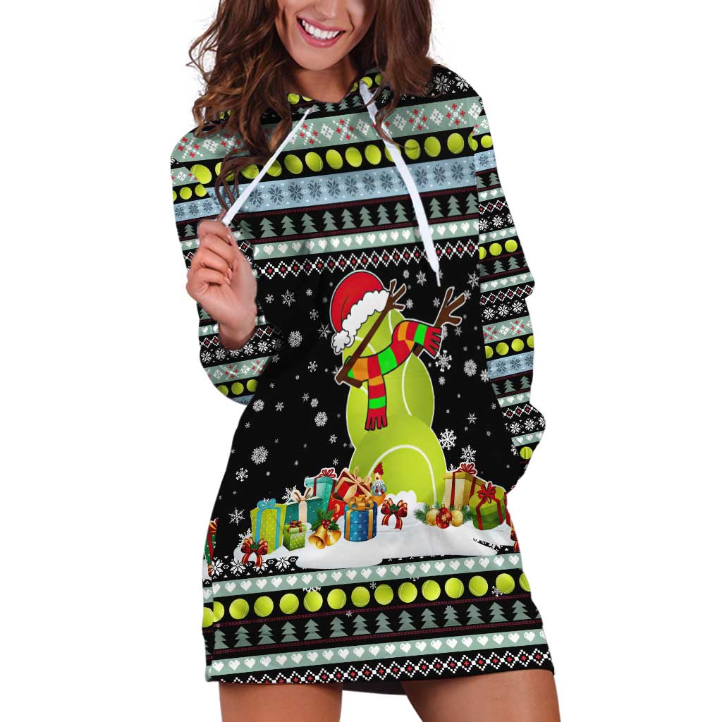 Tennis Snowman Christmas Hoodie Dress Xmas Holiday Patterns - Wonder Print Shop