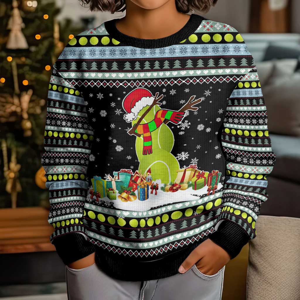 Tennis Snowman Christmas Kid Ugly Christmas Sweater Xmas Holiday Patterns - Wonder Print Shop