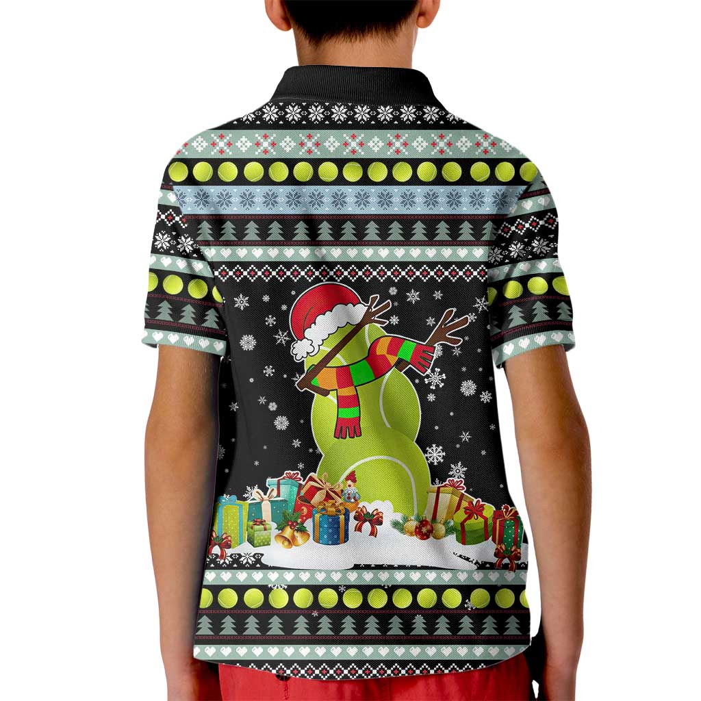 Tennis Snowman Christmas Kid Polo Shirt Xmas Holiday Patterns - Wonder Print Shop