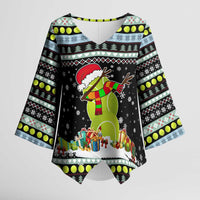 Tennis Snowman Christmas Kimono Sleeve Blouse Xmas Holiday Patterns - Wonder Print Shop